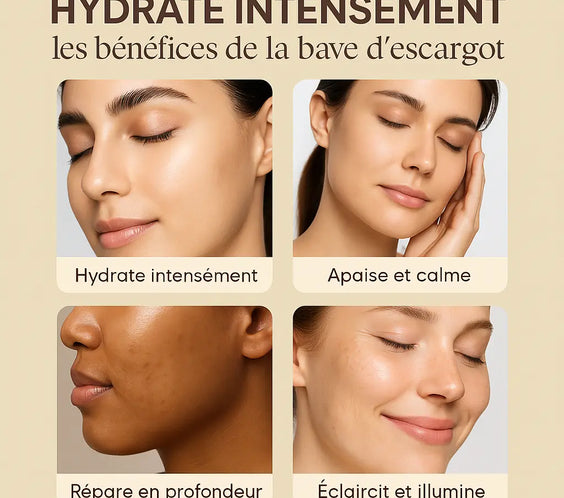 Masques Réparateurs Bio à la Sécrétion d’Escargot                       Peau Lisse et Hydratée 10 pcs