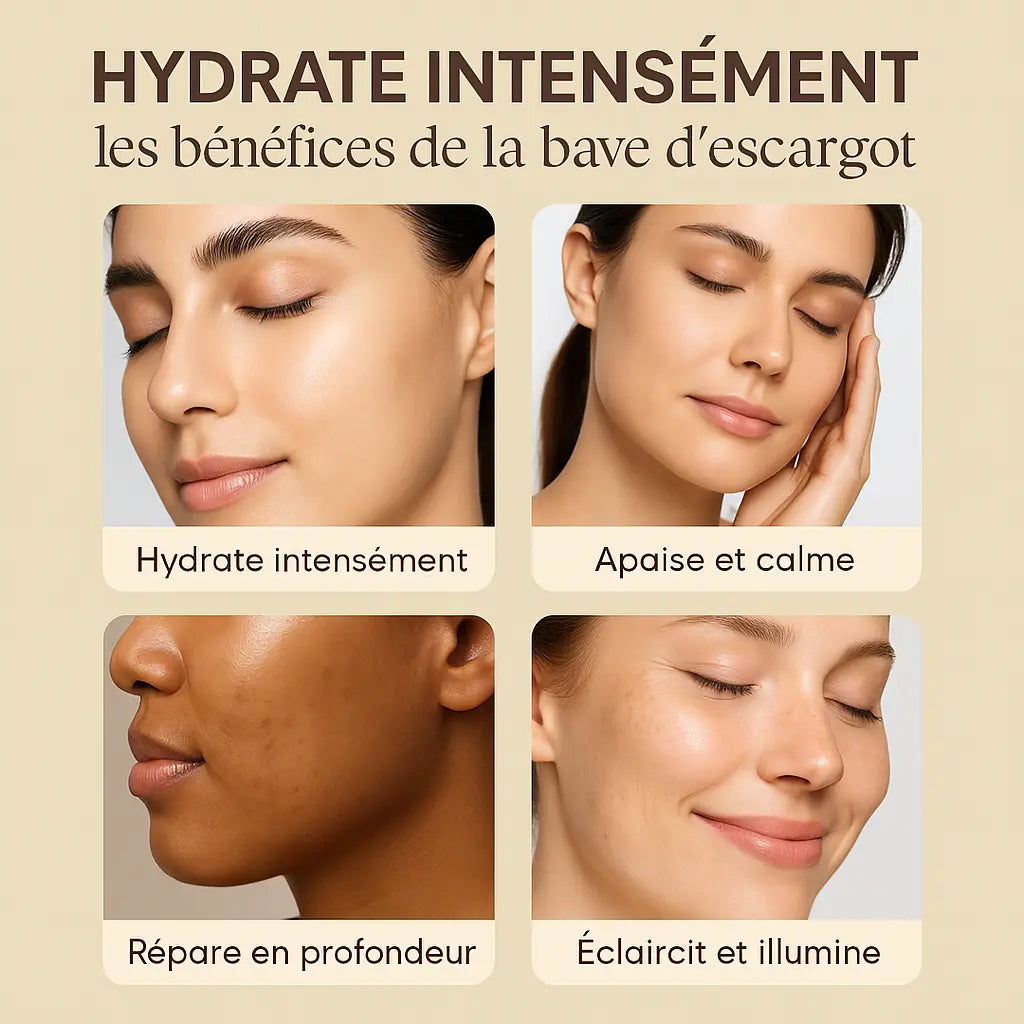 Masques Réparateurs Bio à la Sécrétion d’Escargot                       Peau Lisse et Hydratée 10 pcs