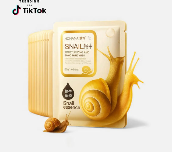 Masques Réparateurs Bio à la Sécrétion d’Escargot                       Peau Lisse et Hydratée 10 pcs