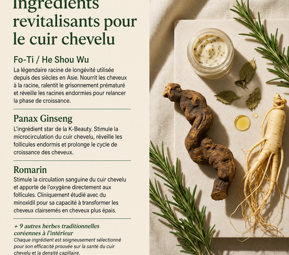 Barre revitalisante coréenne pour le cuir chevelu