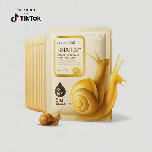 Masques Réparateurs Bio à la Sécrétion d’Escargot                       Peau Lisse et Hydratée 10 pcs